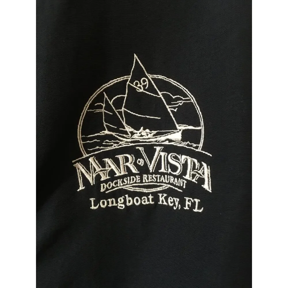 The Bear Trading Co XL Black Tan Windbreaker Bomber Jacket Mar Vista FL Dockside